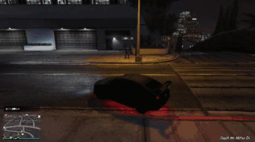 A Screenshot Of A Video Game Shows A Car Driving Down A Street GIF