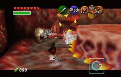 A Screenshot Of A Video Game Shows A Character Being Attacked By A Monster GIF