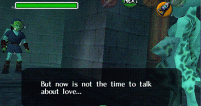 A Screenshot Of A Video Game Shows A Character Saying But Now Is Not The Time To Talk About Love GIF
