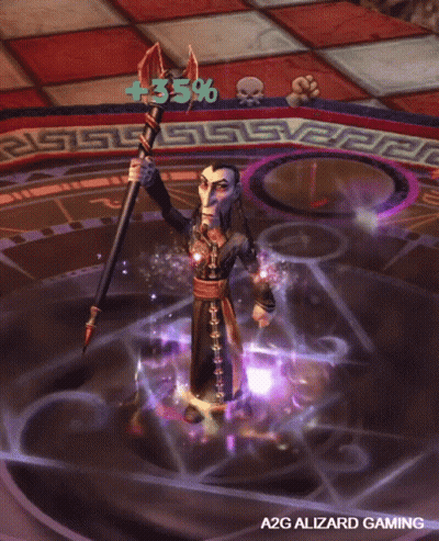 A Screenshot Of A Video Game Shows A Character With A + 35% Increase In Power GIF