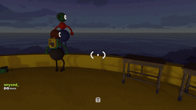 A Screenshot Of A Video Game Shows A Character With A Red Scarf Around Their Neck GIF