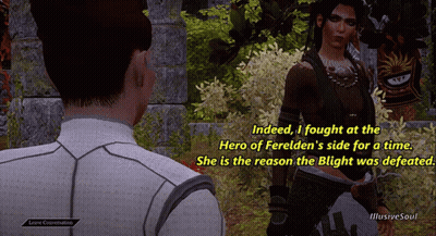 A Screenshot Of A Video Game Shows A Man And A Woman Having A Conversation GIF