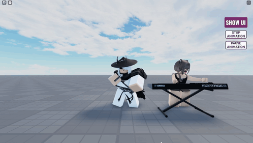 A Screenshot Of A Video Game Shows A Man And A Woman Playing A Keyboard GIF