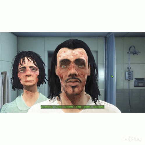A Screenshot Of A Video Game Shows A Man And A Woman With Different Facial Expressions GIF