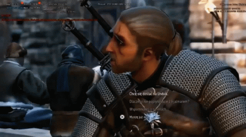 A Screenshot Of A Video Game Shows A Man In Chain Mail GIF