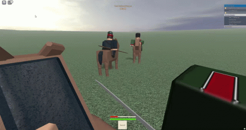 A Screenshot Of A Video Game Shows A Man Riding A Centaur And A Woman Riding A Centaur GIF