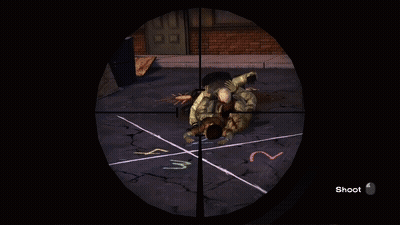 A Screenshot Of A Video Game Shows A Man With A Gun And The Words Katt Oh On The Bottom GIF