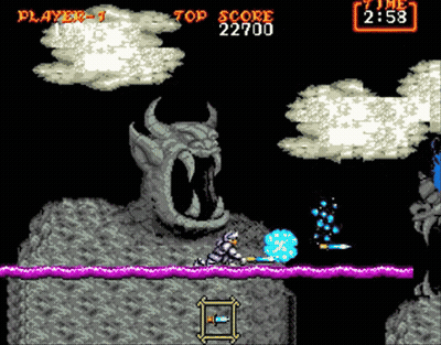 A Screenshot Of A Video Game Shows A Monster And The Top Score Is 22700 GIF