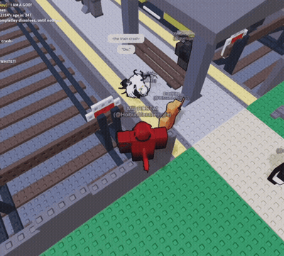 A Screenshot Of A Video Game Shows A Person Talking About The Train Crash GIF
