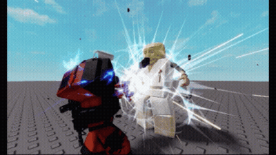 A Screenshot Of A Video Game Shows A Robot Fighting A Lego Figure GIF