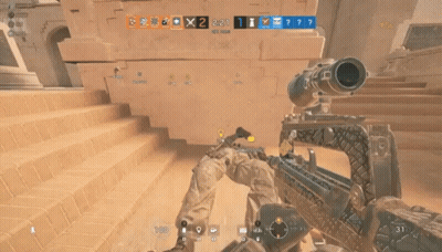 A Screenshot Of A Video Game Shows A Soldier With A Gun And The Number 2 On The Screen GIF