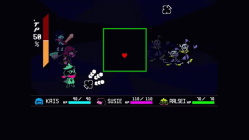 A Screenshot Of A Video Game Shows Susie Using Rude Buster GIF