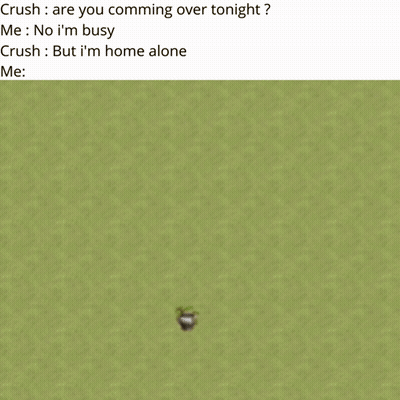 A Screenshot Of A Video Game That Says Crush Are You Comming Over Tonight Me No I 'M Busy GIF