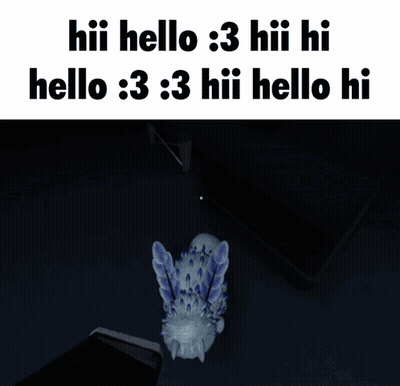 A Screenshot Of A Video Game That Says Hii Hello 3 Hii Hi Hello 3 3 Hii Hello Hi GIF
