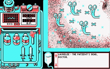 A Screenshot Of A Video Game That Says " Laurelee The Patient 'S Dead " GIF