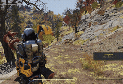 A Screenshot Of A Video Game That Says Leaving World Pause Stand By GIF