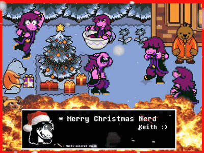 A Screenshot Of A Video Game That Says Merry Christmas Nerd GIF