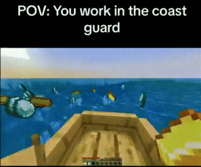 A Screenshot Of A Video Game That Says ' Pov : You Work In The Coast Guard ' On It GIF