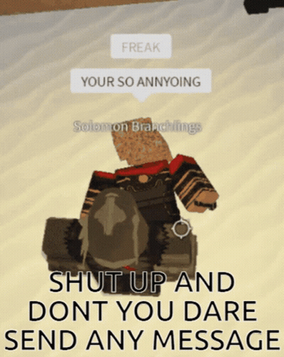 A Screenshot Of A Video Game That Says Shut Up And Don T You Dare Send Any Message GIF