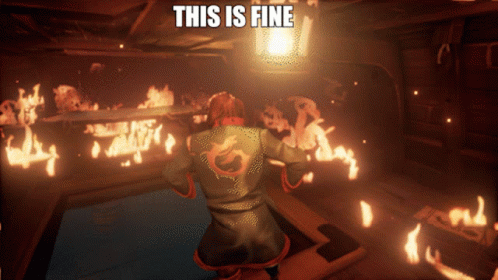 A Screenshot Of A Video Game That Says This Is Fine On It GIF