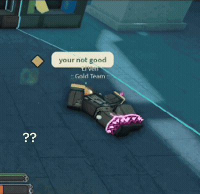 A Screenshot Of A Video Game That Says Your Not Good Your Legit A Walkign Sbar Come Depths Gold Team GIF