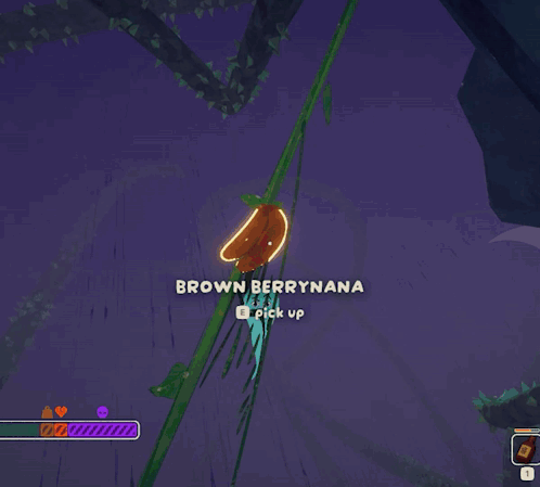 A Screenshot Of A Video Game With A Berrynana Peel Being Picked Up GIF