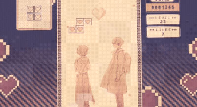 A Screenshot Of A Video Game With A Girl And A Boy Standing Next To Each Other GIF