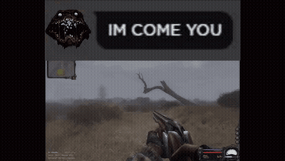 A Screenshot Of A Video Game With A Message That Says " Im Come You " GIF