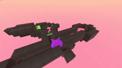 A Screenshot Of A Video Game With A Pink Background And A Red Arrow GIF