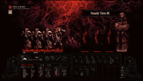A Screenshot Of A Video Game With A Plague Doctor In The Middle GIF
