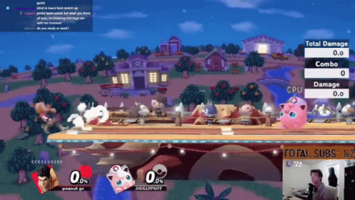 A Screenshot Of A Video Game With A Total Damage Of 0 % GIF