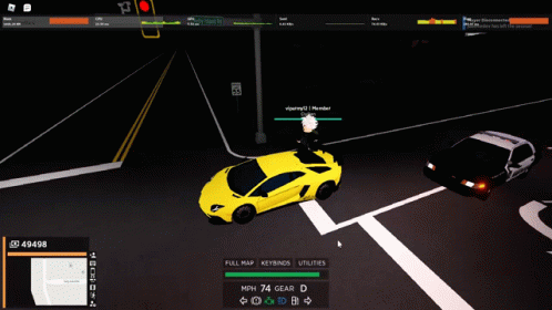 A Screenshot Of A Video Game With A Yellow Car And A Black Car GIF