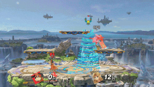 A Screenshot Of A Video Game With Duck Hunt And Zelda GIF