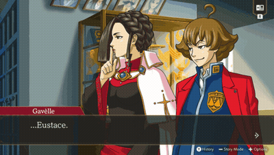 A Screenshot Of A Video Game With Gavelle Talking GIF