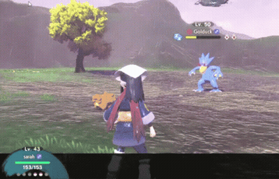 A Screenshot Of A Video Game With Goldduck Lv 50 GIF