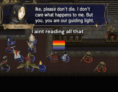 A Screenshot Of A Video Game With Ike Saying I Ain 'T Reading All That GIF