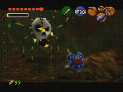A Screenshot Of A Video Game With The Attack Button In The Middle GIF