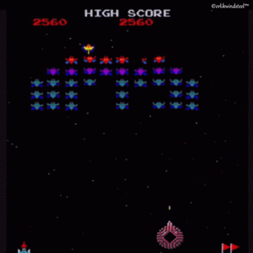 A Screenshot Of A Video Game With The High Score Of 2590 GIF