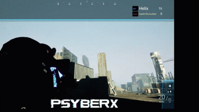 A Screenshot Of A Video Game With The Name Psyberx On The Bottom GIF