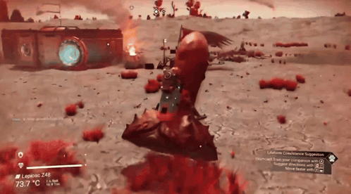 A Screenshot Of A Video Game With The Temperature Being 73.7 Degrees Celsius GIF