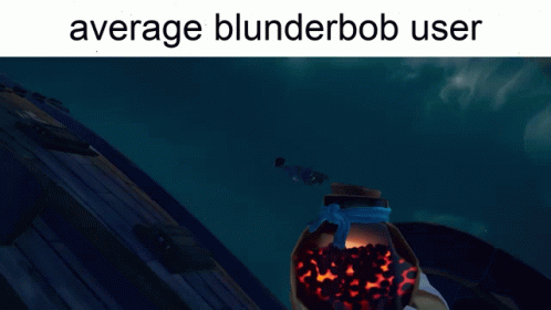 A Screenshot Of A Video Game With The Words " Average Blunderbob User " At The Top GIF