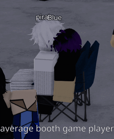 A Screenshot Of A Video Game With The Words Average Booth Game Player At The Bottom GIF
