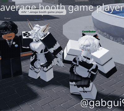 A Screenshot Of A Video Game With The Words Average Booth Game Player On It GIF