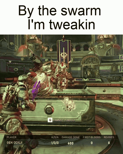 A Screenshot Of A Video Game With The Words By The Swarm I 'M Tweakin GIF