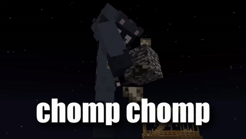 A Screenshot Of A Video Game With The Words Chomp Chomp GIF