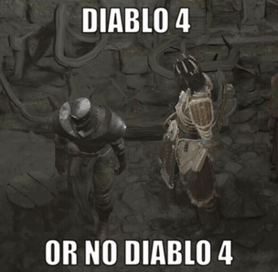 A Screenshot Of A Video Game With The Words " Diablo 4 Or No Diablo 4 " GIF