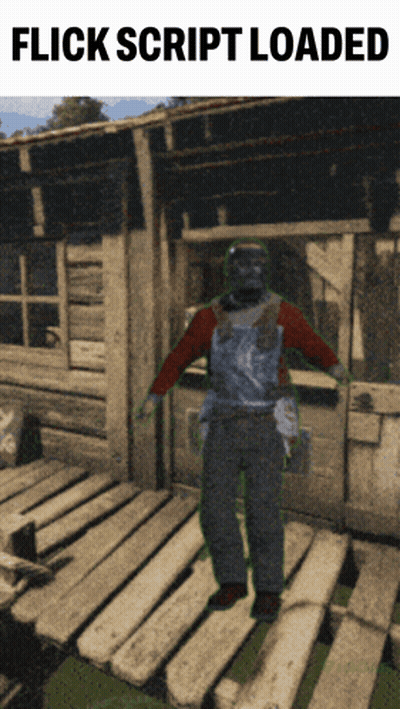 A Screenshot Of A Video Game With The Words Flick Script Loaded On The Bottom GIF