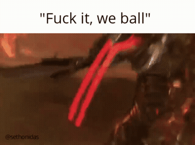 A Screenshot Of A Video Game With The Words " Fuck It We Ball " GIF