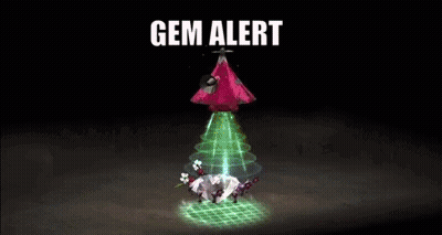 A Screenshot Of A Video Game With The Words Gem Alert On The Bottom GIF