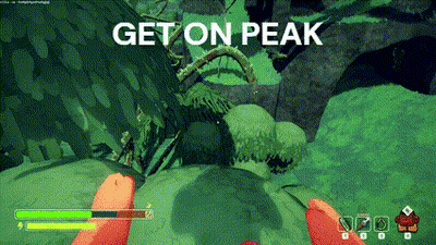 A Screenshot Of A Video Game With The Words Get On Peak GIF